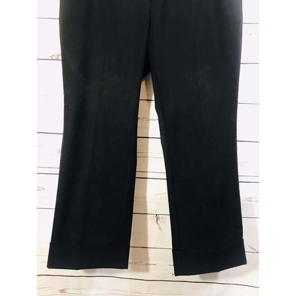 Gap Dress Pants Womens Sz 4 x  23 Crop Black Career Straight Leg Cuffed Flat - Picture 2 of 5